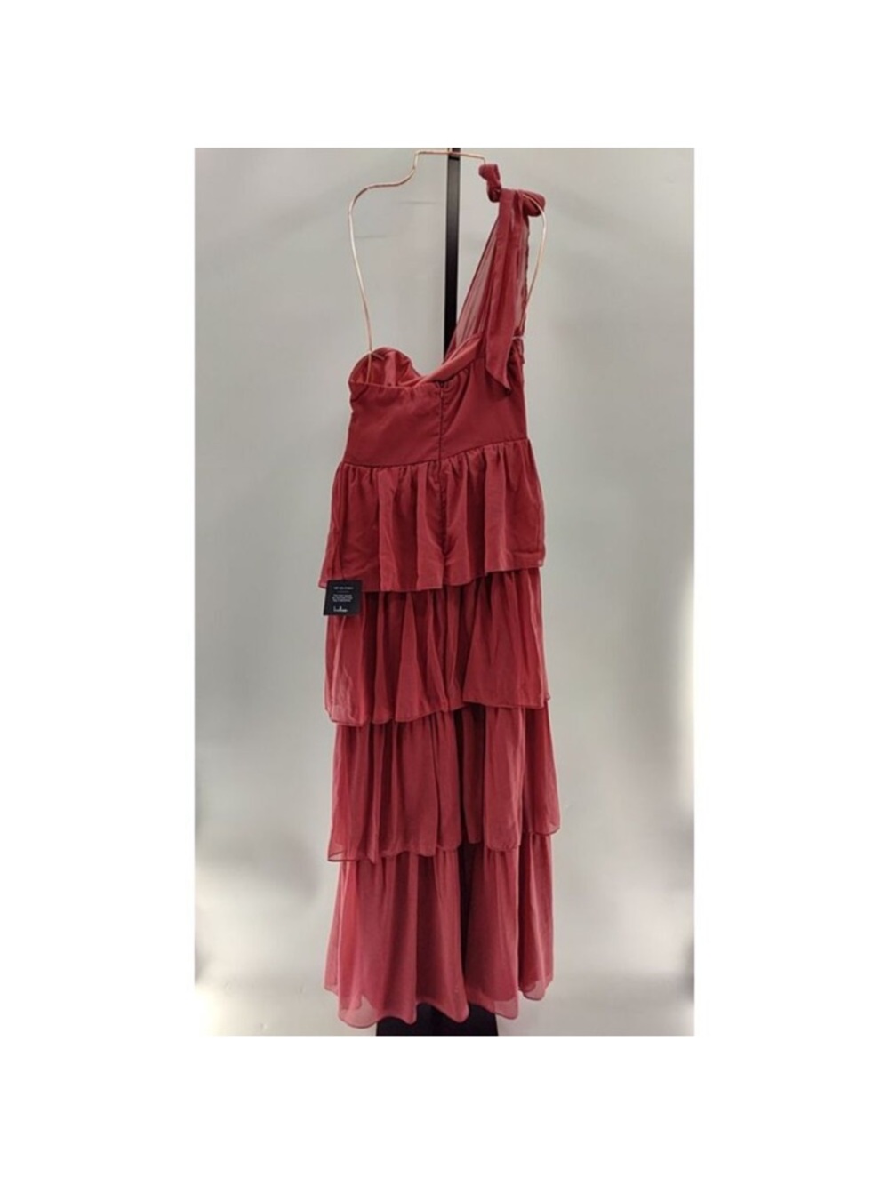 Lulu's Elevated Vision One-Shoulder Tiered Maxi Dress in Dusty Rose - Picture 4 of 8